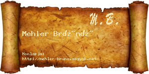 Mehler Brúnó névjegykártya